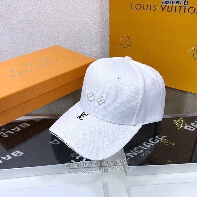 LV男女同款帽子 路易威登白色棒球帽鴨舌帽  mm1116